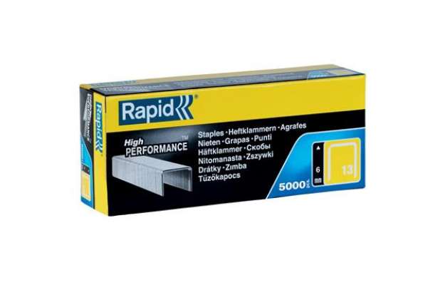 Immagine di Punti galvanizzati - 13/6 - 6 mm - metallo - Rapid - conf. 5000 pezzi
