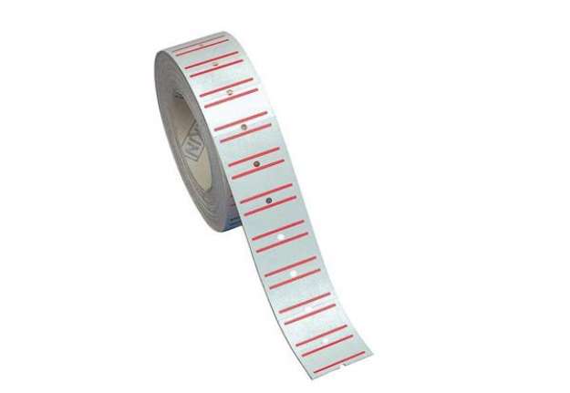 Immagine di Etichette rigate permanenti per prezzatrici TOWA /MOTEX - 21x12 mm - bianco - rotolo da 1000 etichet