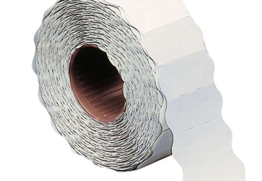 Immagine di Etichetta a onda - permanente - 26x12 mm - bianco - Markin - rotolo da 1500 etichette