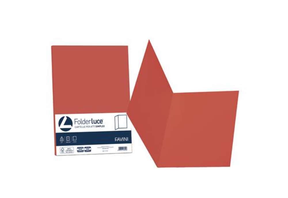 Immagine di Cartellina semplice Luce - 200 gr - A4 - rosso scarlatto - cartoncino bristol - Favini - conf. 50 pe