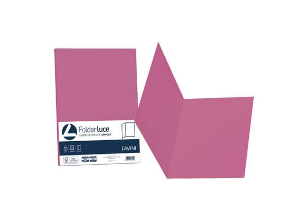 Immagine di Cartellina semplice Luce - 200 gr - A4 - ciclamino - cartoncino bristol - Favini - conf. 50 pezzi