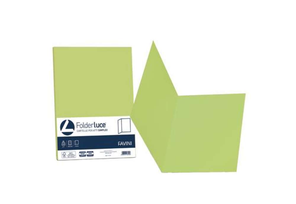 Immagine di Cartellina semplice Luce - 200 gr - A4 - pistacchio - cartoncino bristol - Favini - conf. 50 pezzi