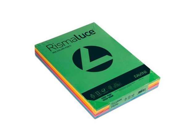 Immagine di Carta Rismaluce - A3 - 140 gr - mix 6 colori - Favini - conf. 200 fogli