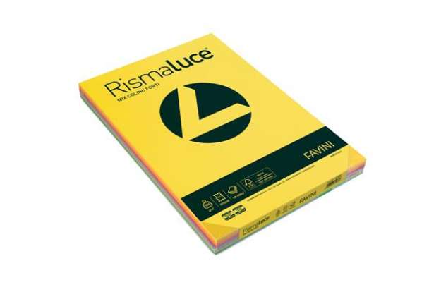Immagine di Carta Rismaluce - A3 - 200 gr - mix 8 colori - Favini - conf. 125 fogli
