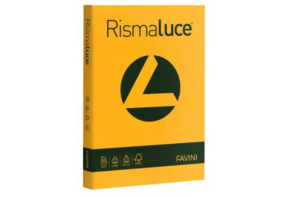 Immagine di Carta Rismaluce - A4 - 200 gr - giallo oro 52 - Favini - conf. 125 fogli