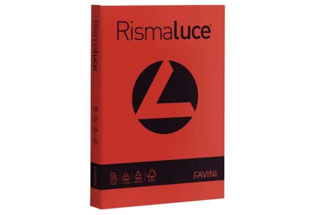 Immagine di Carta Rismaluce - A4 - 200 gr - rosso scarlatto 61 - Favini - conf. 125 fogli