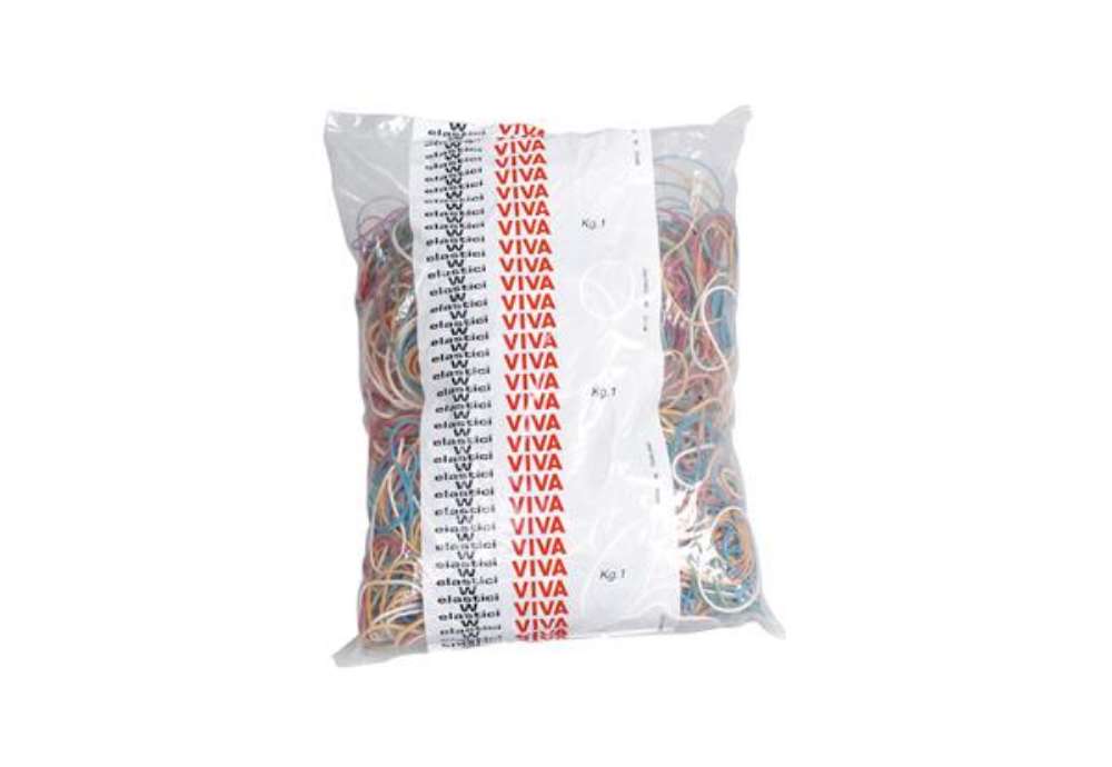Immagine di Elastici ad anello - misure e colori assortiti - 1 kg - gomma - Viva