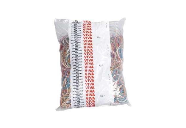 Immagine di Elastici ad anello - misure e colori assortiti - 1 kg - gomma - Viva
