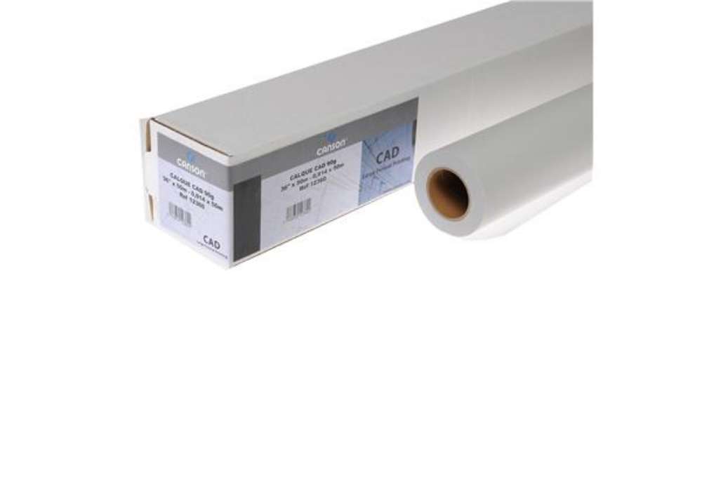 Immagine di Carta plotter - 914 mm (36") x 50 mt - 90/95 gr - inkjet - lucida - bianco - Canson