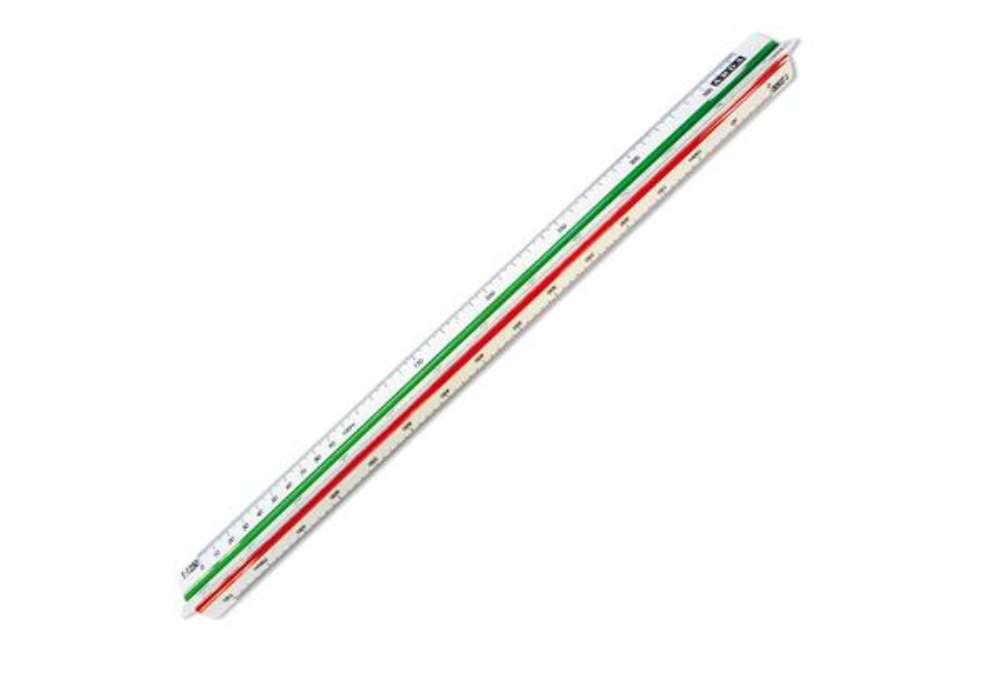 Immagine di Scalimetro Isoteck - 30cm - per edilizia - scale 1:100-200-250-300-400-500 - Arda