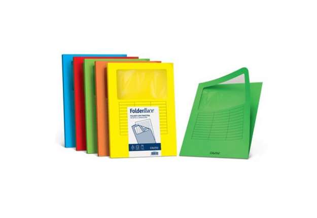 Immagine di Cartelline a L con finestra - cartoncino 140 gr - 22x31 cm - rosso scarlatto - Favini - conf. 10 pez
