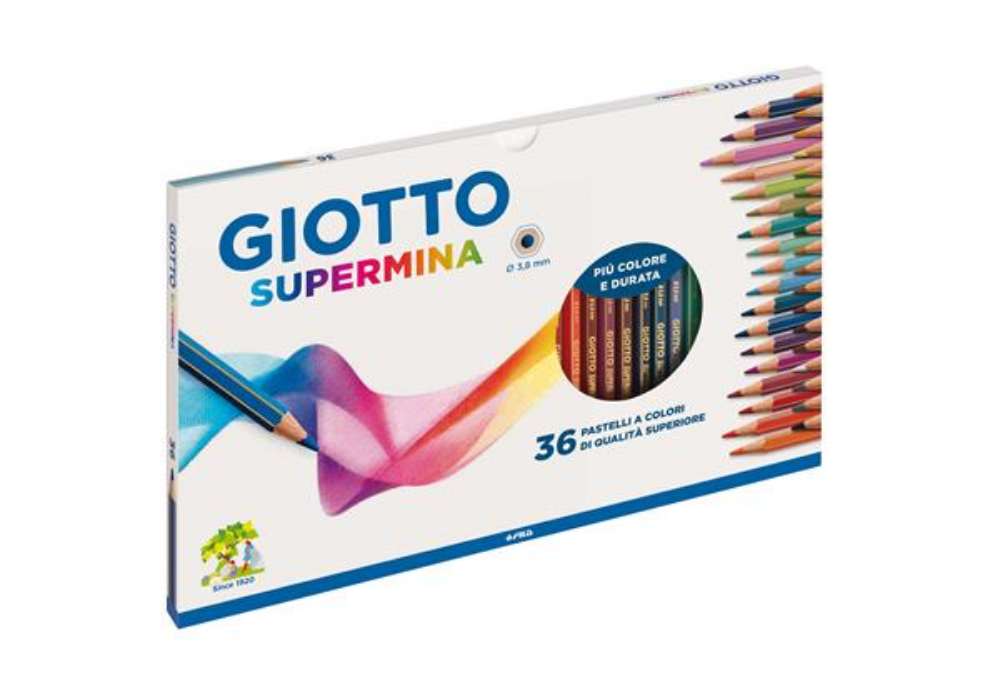 Immagine di Pastello Supermina - mina 4 mm - colori assortiti - Giotto - astuccio 36 pezzi