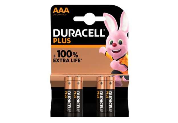 Immagine di Pila Mini Stilo AAA Plus100 - MN2400 - Duracell - blister 4 pezzi