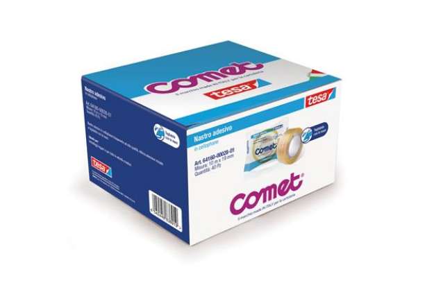 Immagine di Nastro adesivo - 10 m x 1,9 cm - cellophane - trasparente - Comet
