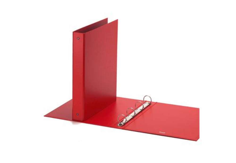 Immagine di Raccoglitore Europa - 22 x 30 cm - 4 anelli tondi 30 mm - dorso 4 cm - rosso - Favorit