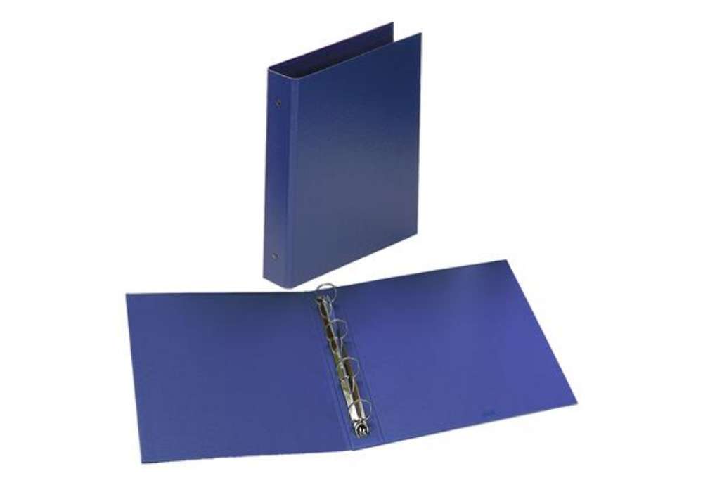Immagine di Raccoglitore Europa - 22 x 30 cm - 4 anelli tondi 50 mm - dorso 6 cm - blu - Favorit