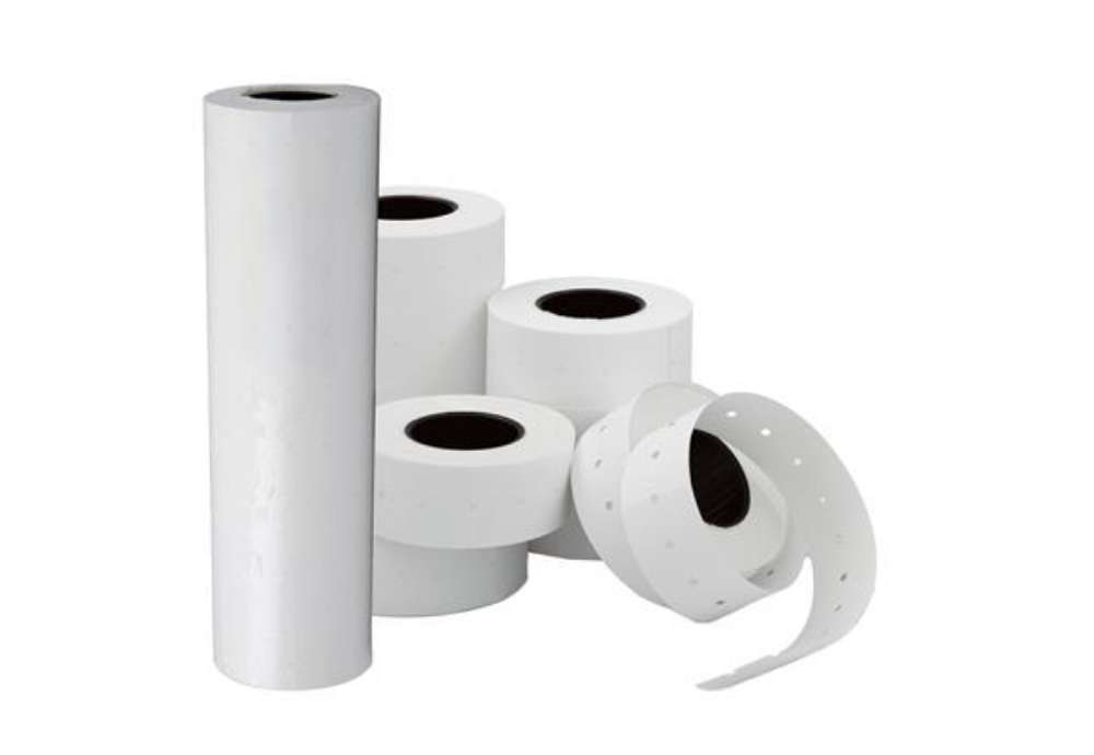 Immagine di Rotolo 1000 etichette art.165 - 21x12 mm - permanente - bianco - Lebez - conf. 10 rotoli