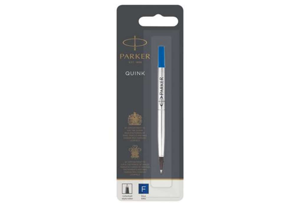Immagine di Refill roller Quink standard - punta fine  - metallo - blu - Parker