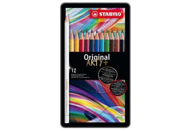 Immagine di Pastello colorato Original 8773 - tratto 2,50 mm - colori assortiti - Stabilo - astuccio in metallo
