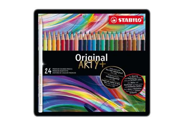 Immagine di Pastello Original 8774 - tratto 2,50 mm - colori assortiti - Stabilo - astuccio in metallo 24 pezzi