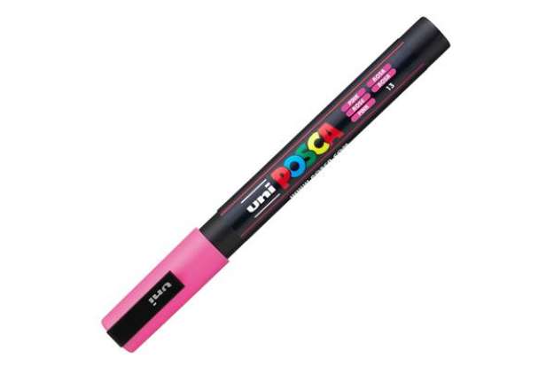 Immagine di Marcatore a base d'acqua Uni Posca PC3M  - punta fine da 0,9mm a 1,3mm - rosa - Uni Mitsubishi