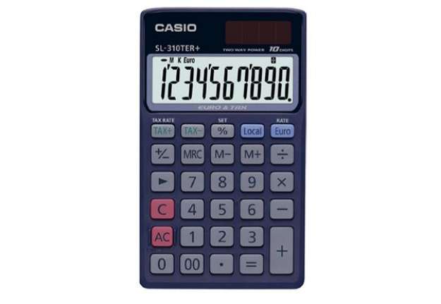 Immagine di Calcolatrice tascabile SL-310TER+ - 10 cifre - blu - Casio
