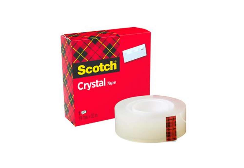 Immagine di Nastro adesivo Crystal 600 - 19 mm x 33 m - acrilico - trasparente - Scotch