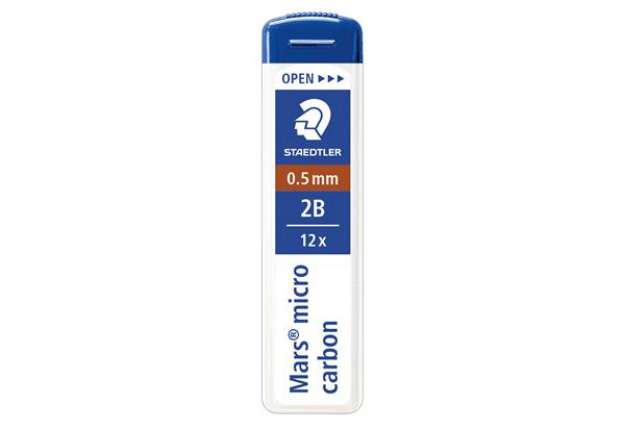 Immagine di Astuccio 12 Mine Mars Micro - mina 0,5mm - gradazione 2B - Staedtler - conf. 12 astucci