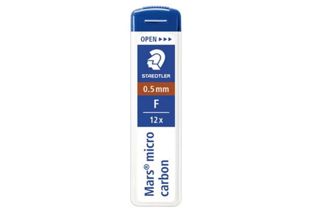 Immagine di Astuccio 12 Mine Mars Micro - mina 0,5mm - gradazione F - Staedtler - conf. 12 astucci