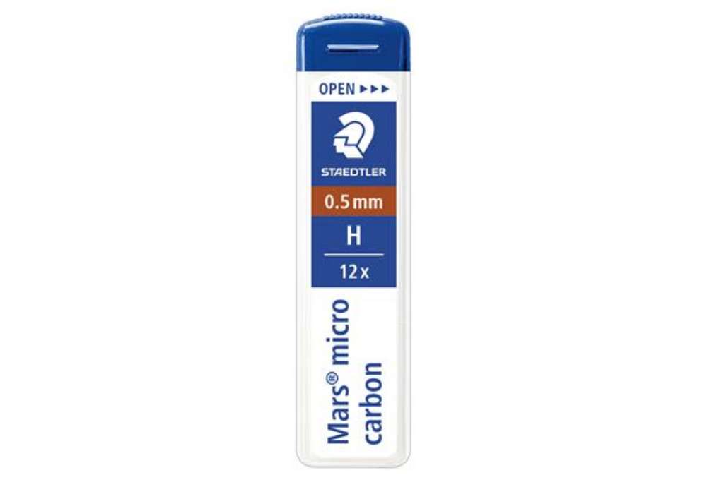 Immagine di Astuccio 12 Mine Mars Micro - mina 0,5mm - gradazione H - Staedtler - conf. 12 astucci