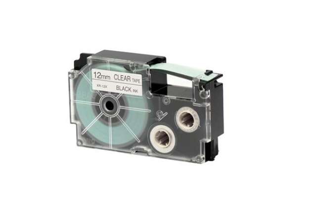 Immagine di Nastro - 12 mm x 8 mt - nero/ trasparente - Casio