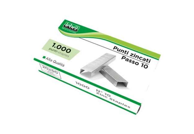 Immagine di Punti zincati P10 - passo 10 - 9/4 - metallo - Lebez - 20 conf. da 1000 punti