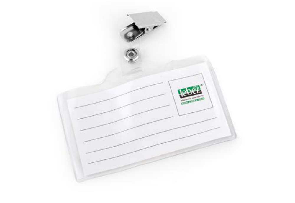 Immagine di Portabadge con clip - 8,5 x 5 cm - Lebez - conf. 50 pezzi