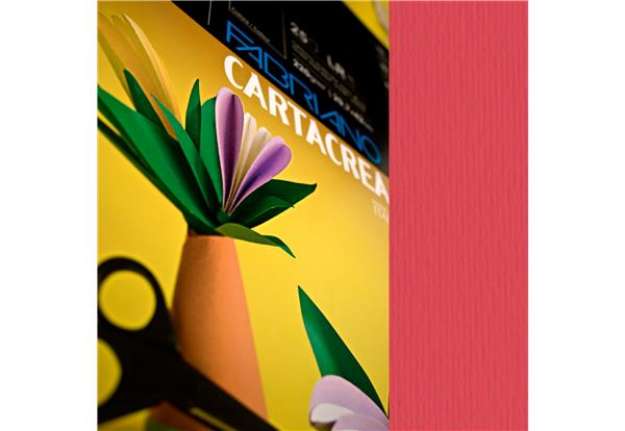 Immagine di Cartoncino CartaCrea - 35x50cm - 220gr - rosso 109 - Fabriano - blister 10 fogli