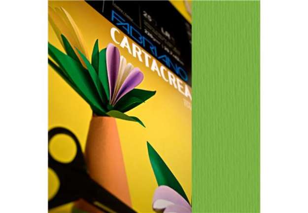 Immagine di Cartoncino CartaCrea - 35x50cm - 220gr - verde 111 - Fabriano - blister 10 fogli