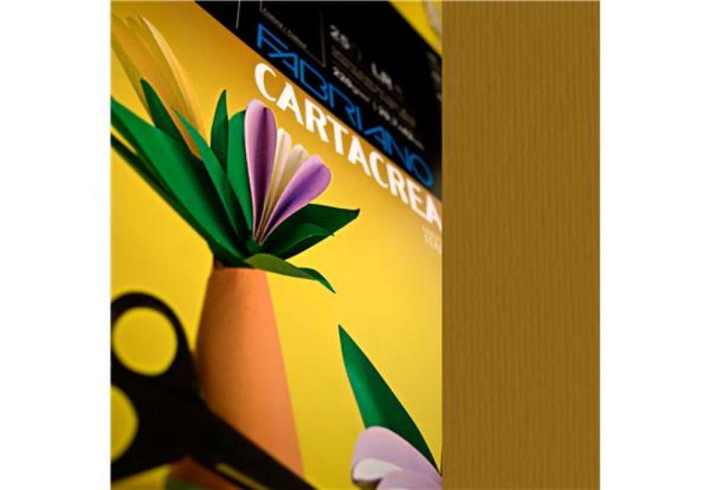 Immagine di Cartoncino CartaCrea - 35 x 50 cm - 220 gr - marrone 106 - Fabriano - blister 10 fogli