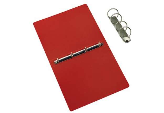 Immagine di Raccoglitore Presspan - 4 anelli 25 mm - dorso 4 cm - 25x33 cm - rosso - Cartotecnica del Garda