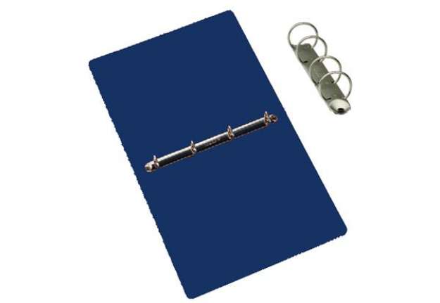 Immagine di Raccoglitore Presspan - 4 anelli 25 mm - dorso 4 cm - 25x33 cm - blu - Cartotecnica del Garda