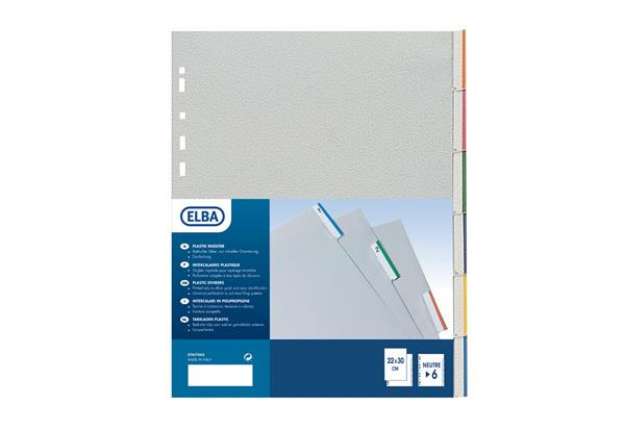 Immagine di Separatore - 6 tacche personalizzabili - PPL - 22x30 cm - grigio - Favorit