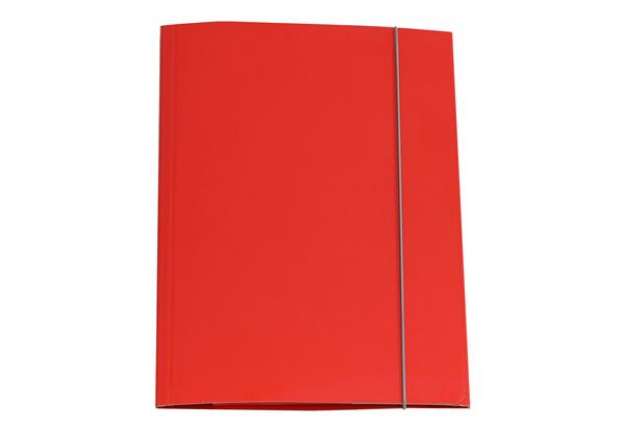 Immagine di Cartellina con elastico - cartone plastificato - 3 lembi - 25x34 cm - rosso - Cartotecnica del Garda