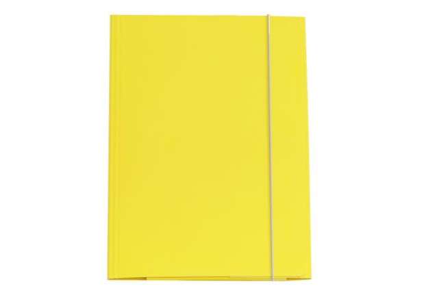 Immagine di Cartellina con elastico - cartone plastificato - 3 lembi - 25x34 cm - giallo - Cartotecnica del Gard
