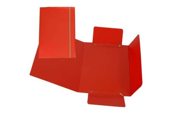 Immagine di Cartellina con elastico - cartone plastificato - 3 lembi - 17x25 cm - rosso - Cartotecnica del Garda