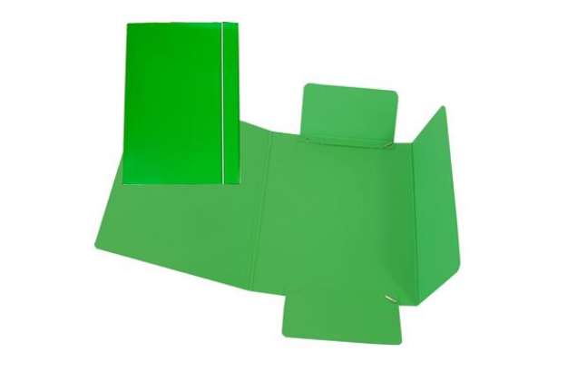 Immagine di Cartellina con elastico - cartone plastificato - 3 lembi - 17x25 cm - verde - Cartotecnica del Garda