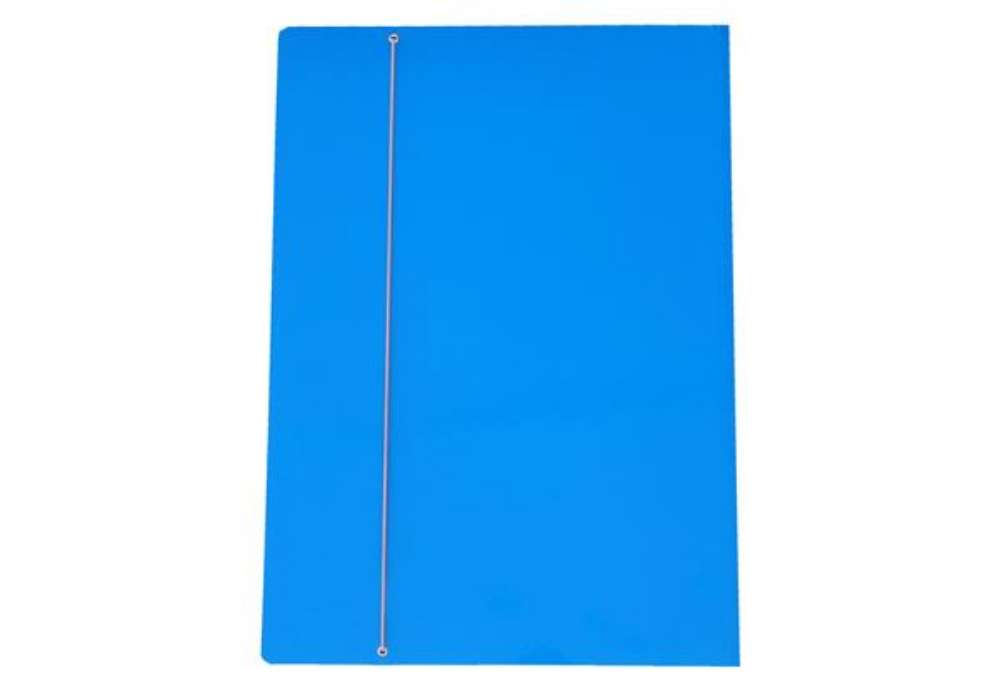 Immagine di Cartella 3 lembi con elastico - 50 x 70 cm - dorso variabile - cartone plastificato - azzurro - Cart