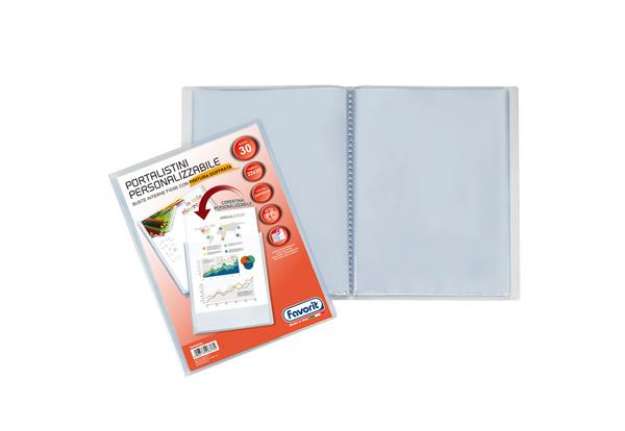 Immagine di Portalistini personalizzabile Sviluppo - buccia - 22x30 cm - 30 buste - trasparente - Favorit