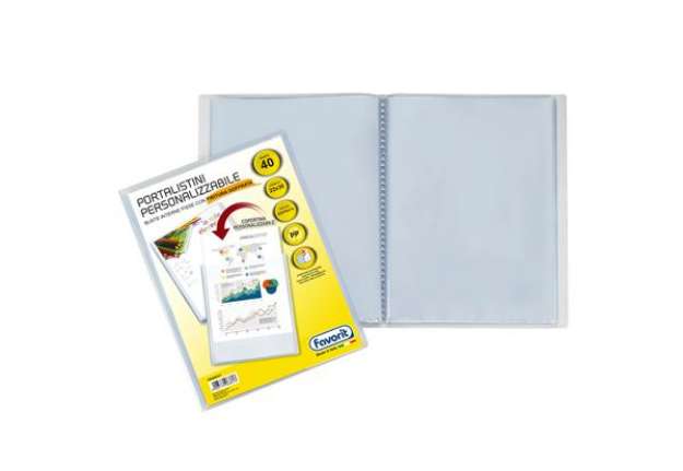 Immagine di Portalistini personalizzabile Sviluppo - buccia - 22x30 cm - 40 buste - trasparente - Favorit