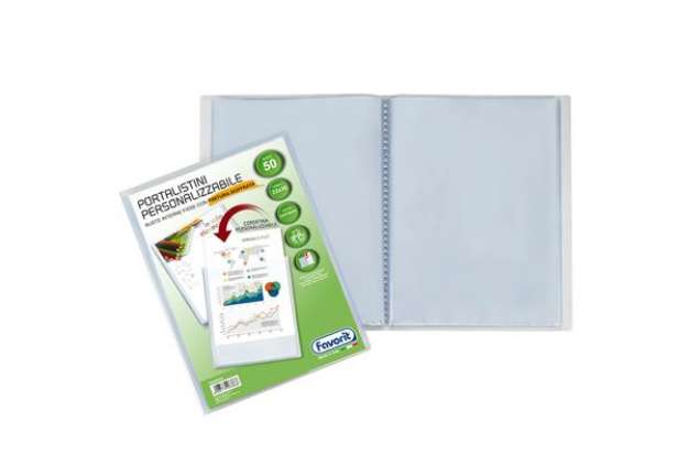 Immagine di Portalistini personalizzabile Sviluppo - buccia - 22x30 cm - 50 buste - trasparente - Favorit