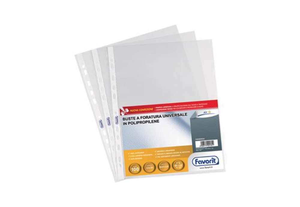 Immagine di Buste forate Special PP - Air - buccia - 22 x 30 cm - trasparente - Favorit - conf. 100 pezzi