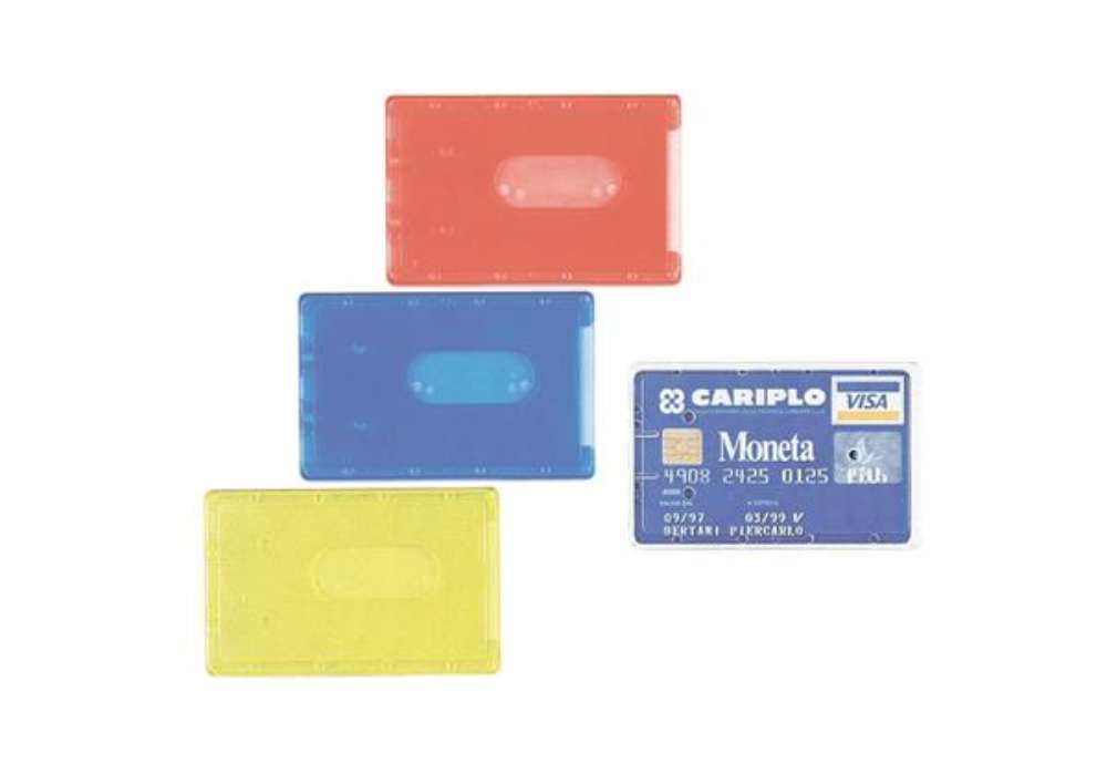 Immagine di Porta Cards rigido - PVC - 8,5 x 5,4 cm - semitrasparente - Favorit