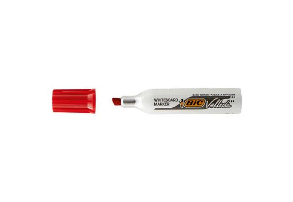 Immagine di Pennarello Whiteboard Marker Velleda 1781 - punta a scalpello da 3,2 a 5,5mm - rosso  - Bic